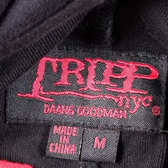 Y2K Lace Corset Hoodie Tripp NYC Sweater Black Red Jacket Womens M Goth Punk - Picture 10 of 11